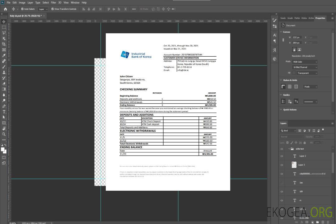 Banque industrielle de Corée du Sud Excel template Banque industrielle de Corée du Sud Excel template